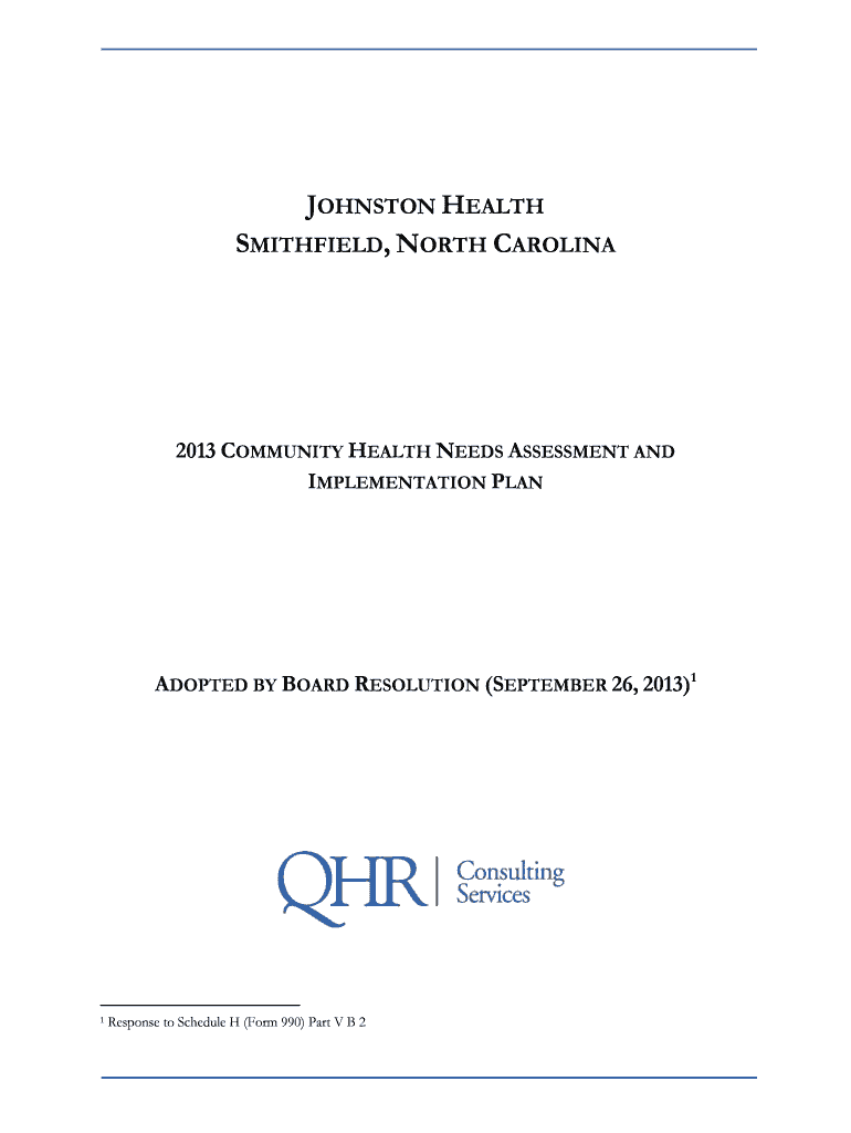 Fillable Online johnstonhealth Community Health Needs Assessment