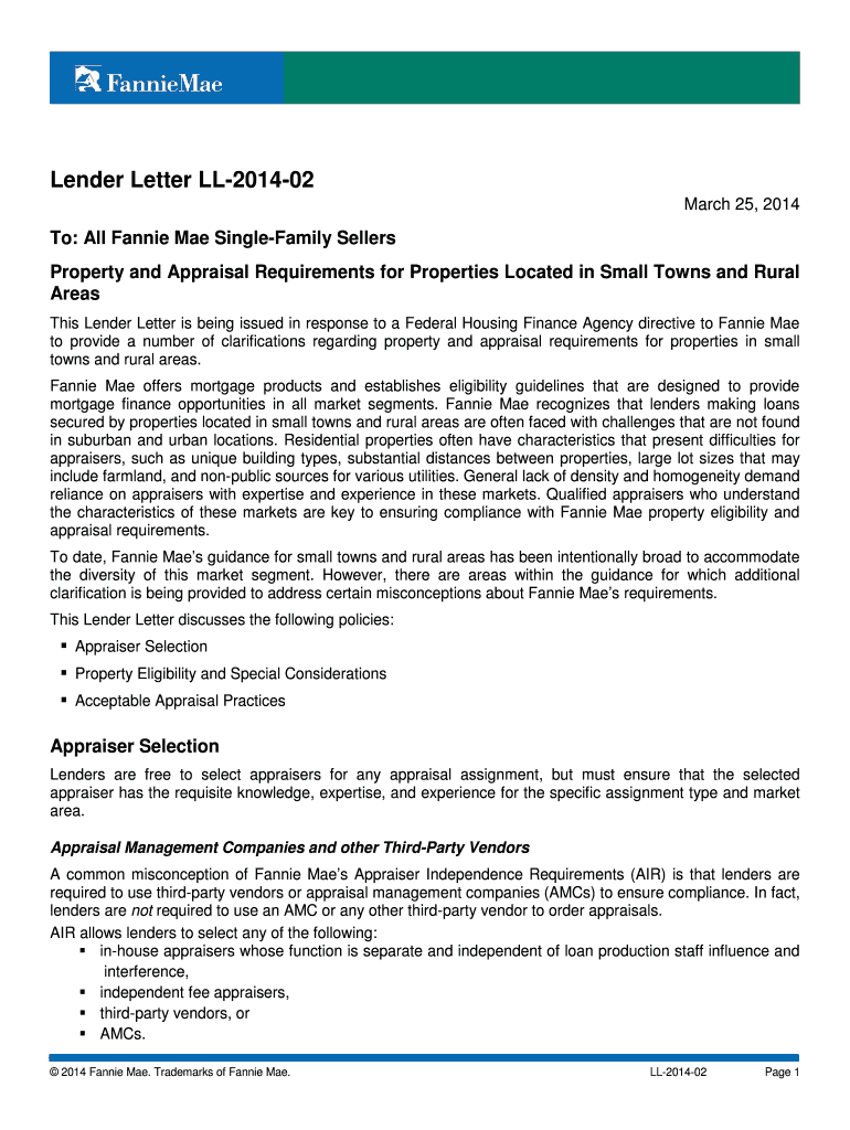 Fillable Online Property and Appraisal Requirements for Properties