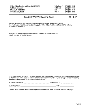 Fillable Online 2014 w 2 student form Fax Email Print - pdfFiller