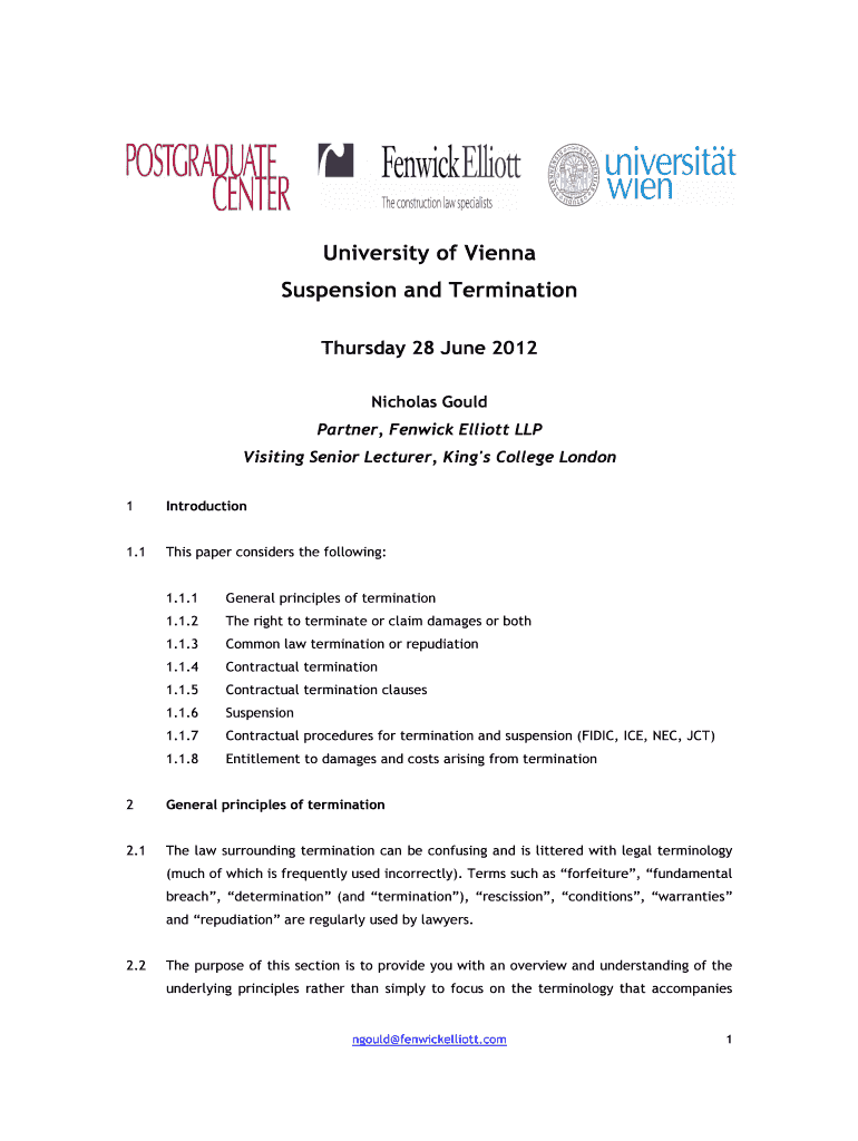 Fillable Online Suspension and Termination Fax Email Print pdfFiller