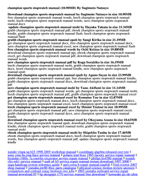 Fillable Online champion sports stopwatch manual (10 Fax Email Print