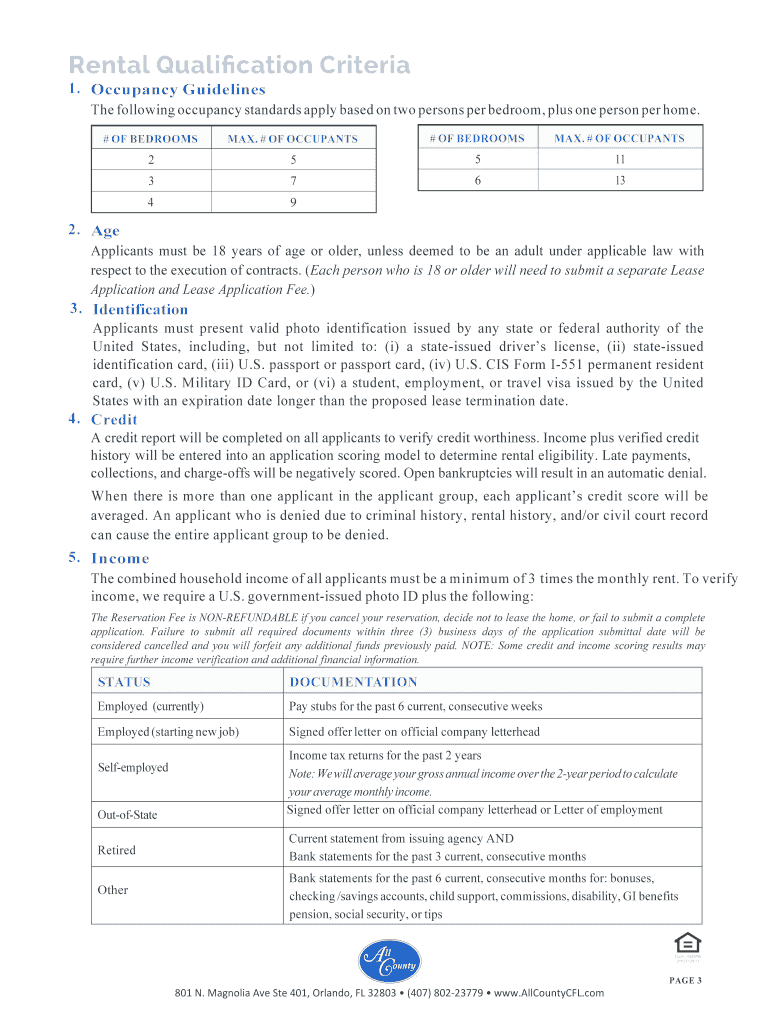 Fillable Online Rental Qualification Fax Email Print pdfFiller