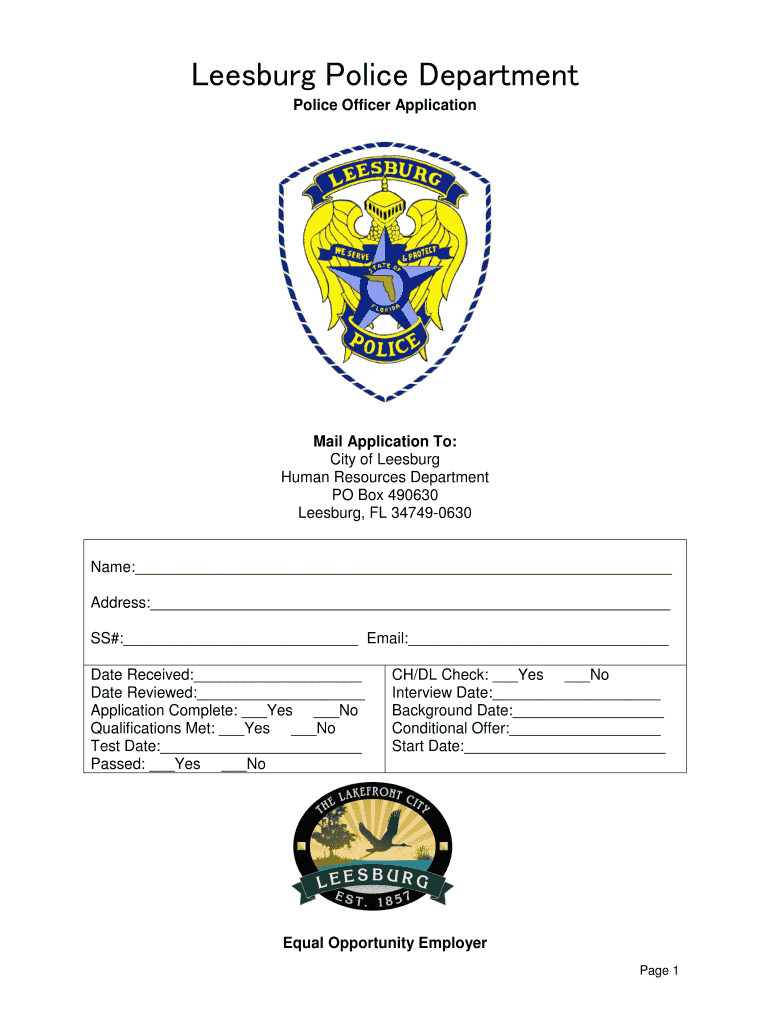 Fillable Online Leesburg Police Department Fax Email Print pdfFiller