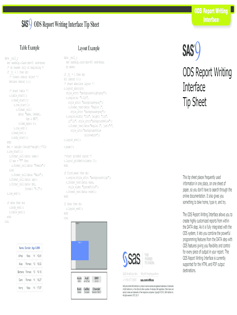 Fillable Online ODS Report Writing Fax Email Print pdfFiller