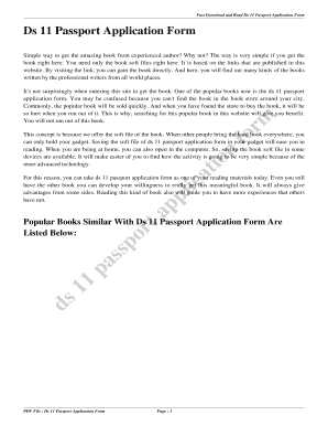 Fillable Online Fast Download and Read Ds 11 Passport Application Form