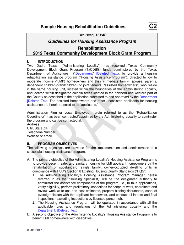 Fillable Online Guidelines for Housing Assistance Program Fax Email