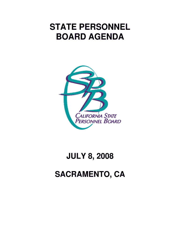 Fillable Online STATE PERSONNEL BOARD Executive Office Fax Email Print pdfFiller