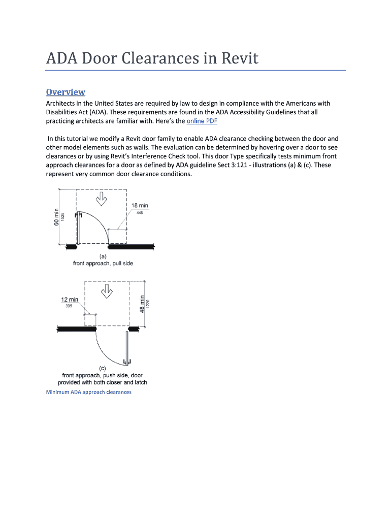 Fillable Online ADA Door Clearances in Revit Fax Email Print pdfFiller
