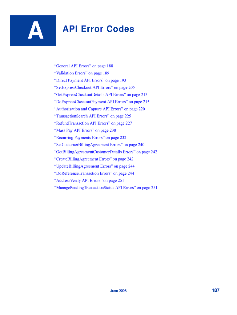 Fillable Online API Error Codes Fax Email Print pdfFiller