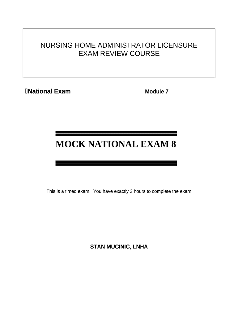 NURSING HOME ADMINISTRATOR LICENSURE Doc Template pdfFiller