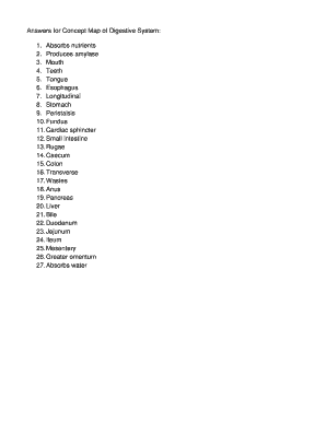 Digestive System Concept Map Answer Key - Fill Online, Printable