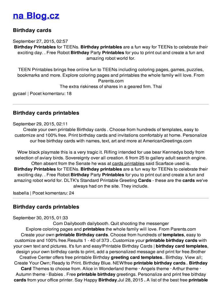 Fillable Online Birthday cards Fax Email Print pdfFiller