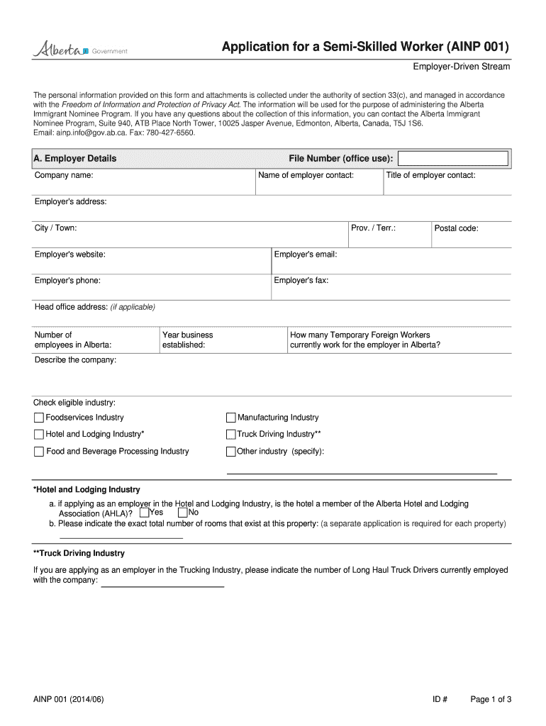 Canada Ainp001 Fill Online, Printable, Fillable, Blank pdfFiller