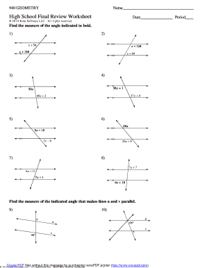 Find The Measure Of Each Angle Indicated - Fill Online, Printable, Fillable, Blank | Pdffiller