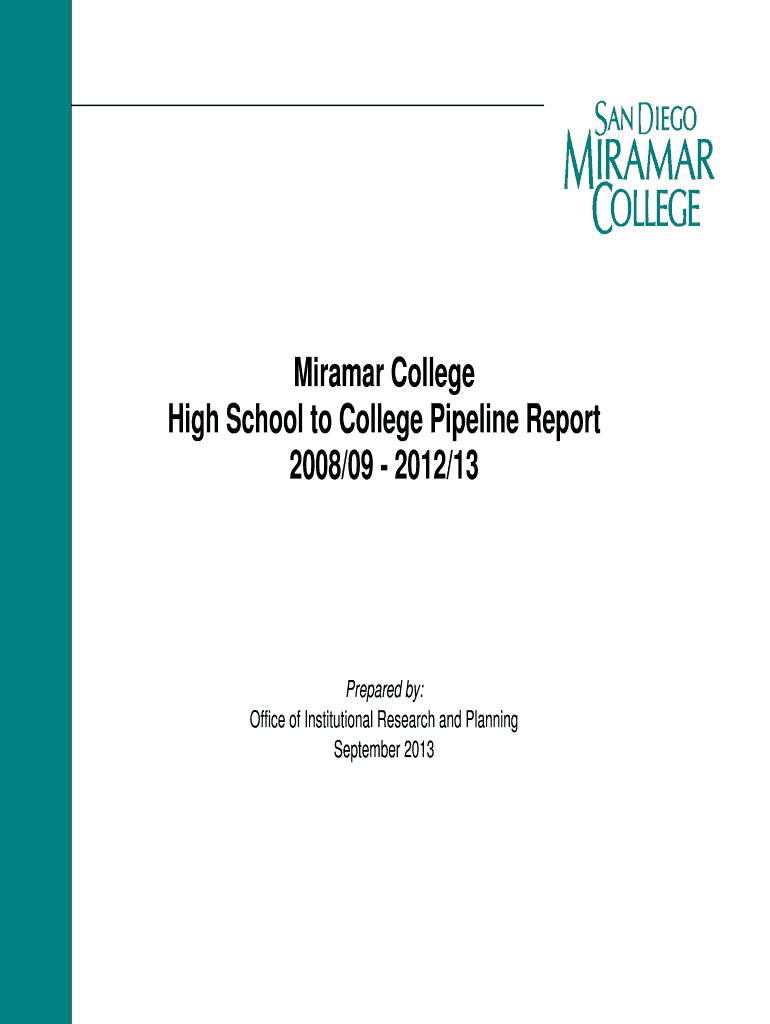 Fillable Online research sdccd Miramar College High School to College