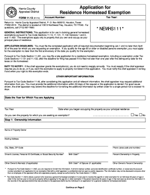 Harris County Homestead Exemption Form - Fill Online, Printable