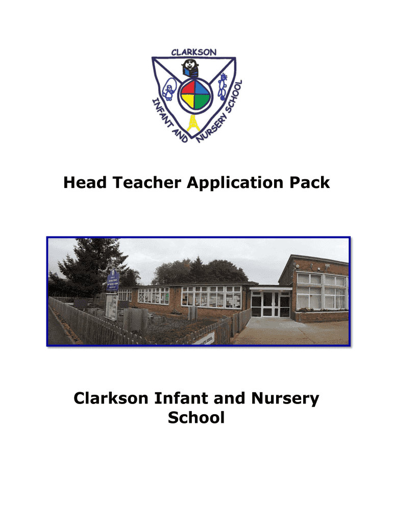 Fillable Online Head Teacher Application Pack Clarkson Infant and