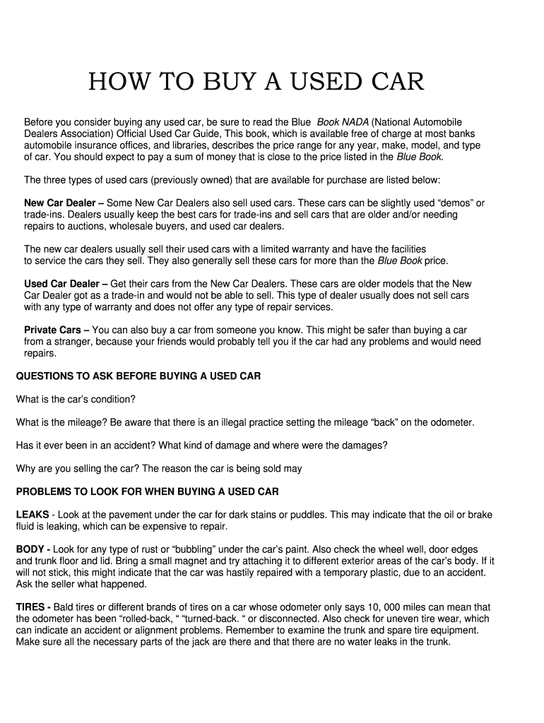 Fillable Online valdosta NADAguides New Car Prices and Used Car Book Values Fax Email Print