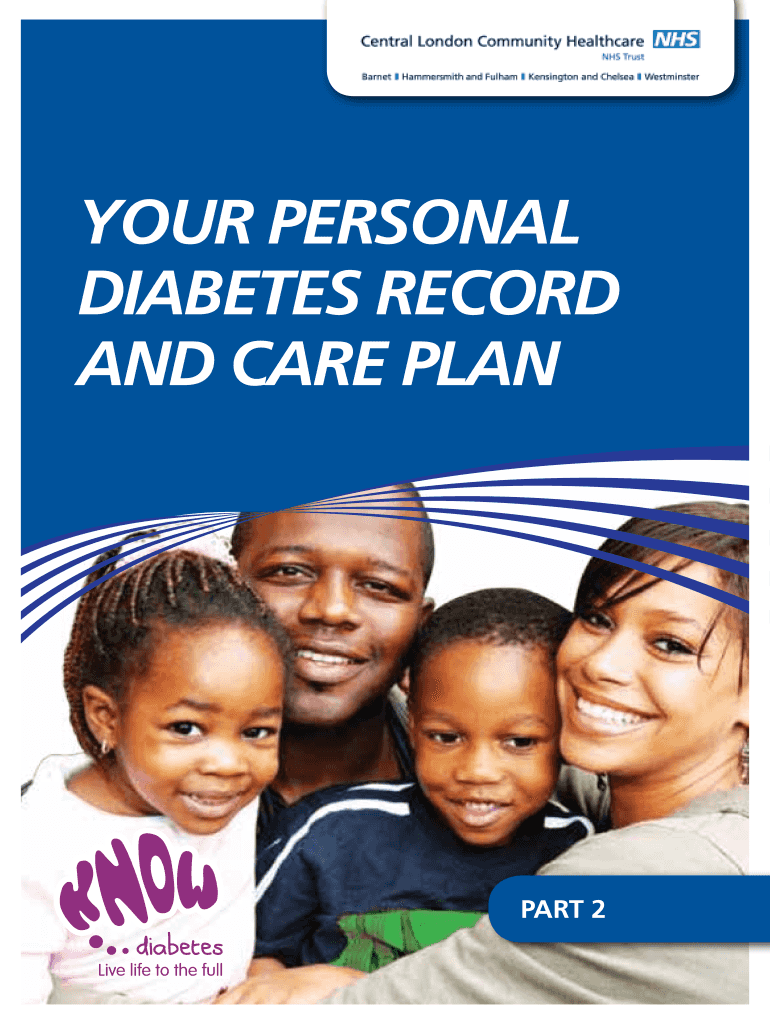 Fillable Online your personal diabetes record and care plan Know