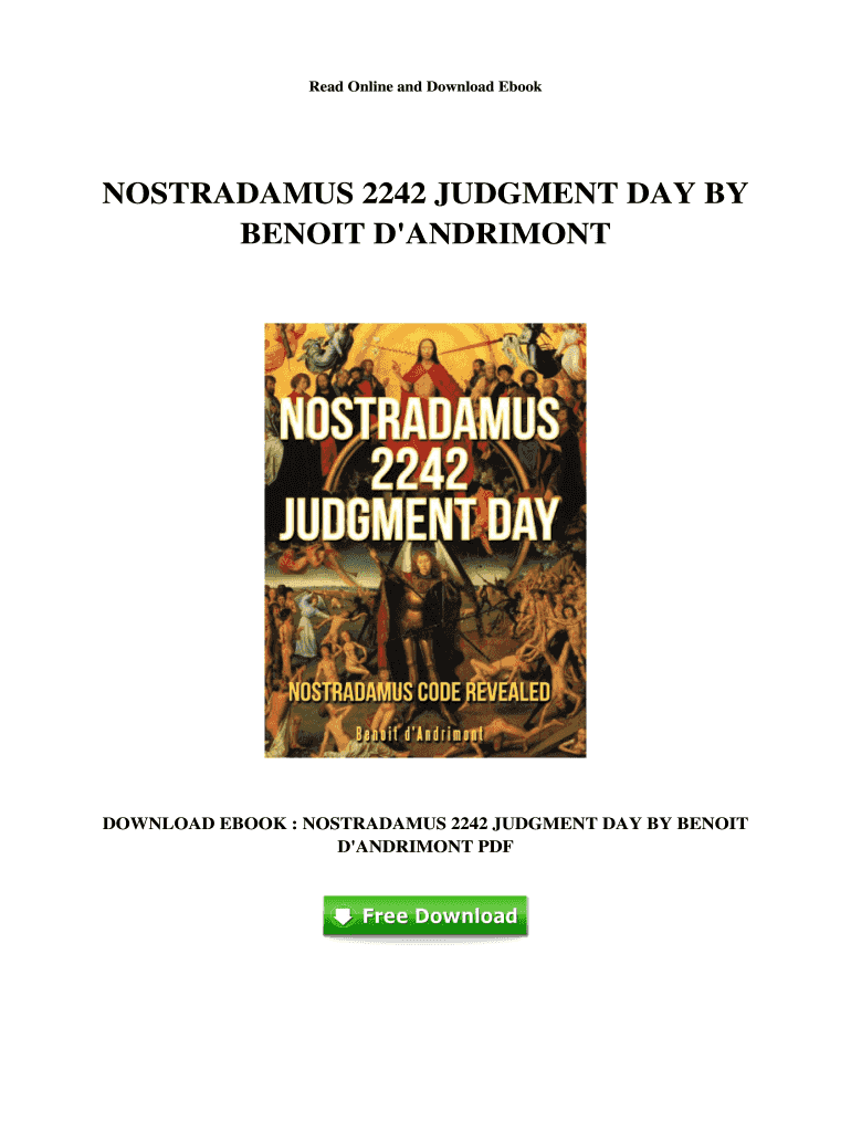 Fillable Online NOSTRADAMUS 2242 JUDGMENT DAY BY BENOIT D'ANDRIMONT Fax