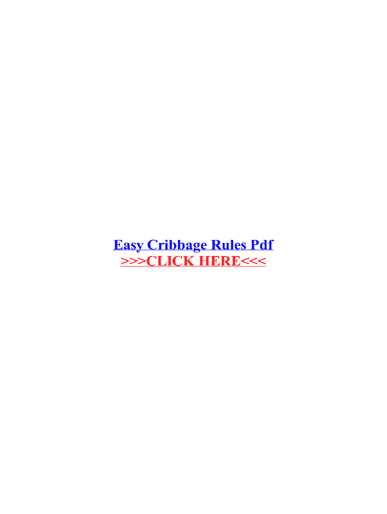 Fillable Online Easy Cribbage Rules Pdf Fax Email Print pdfFiller