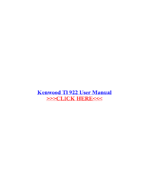 User Manual Kenwood Tl 922a - Fill and Sign Printable Template Online