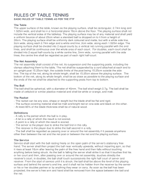 Fillable Online RULES OF TABLE TENNIS Fax Email Print - pdfFiller