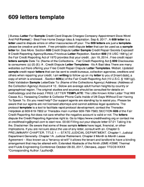 Fillable Online 609 letters template Fax Email Print - pdfFiller