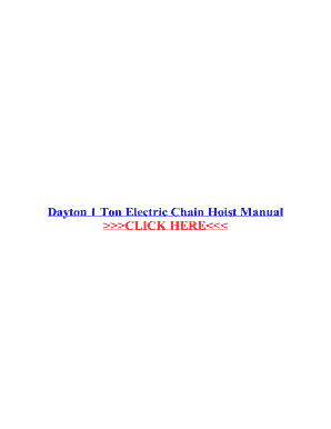 Dayton 1 Ton Electric Chain Hoist Manual - Fill Online, Printable
