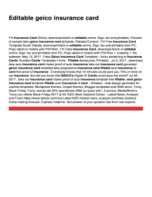 Fillable Online Editable geico insurance card Fax Email Print - pdfFiller