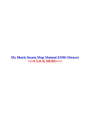 Fillable Online My Shark Steam Mop Manual S3101 Owners Fax Email Print
