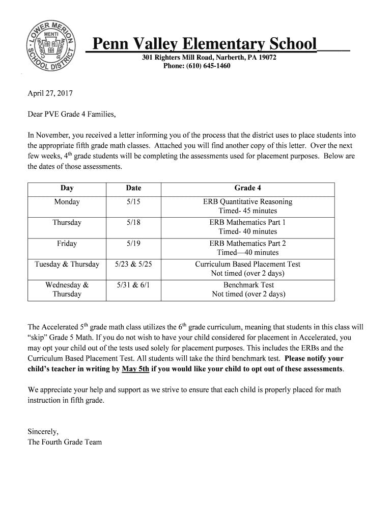 Fillable Online Penn Valley Elementary School Fax Email Print pdfFiller