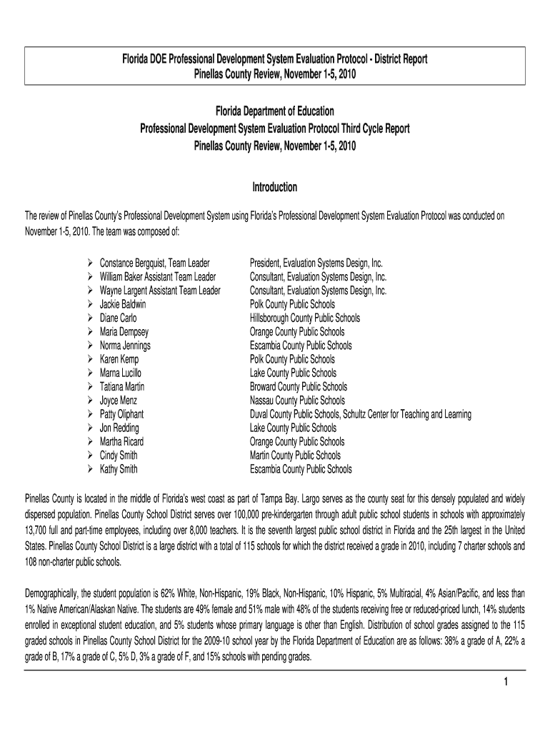 Fillable Online Florida DOE Professional Development System Evaluation