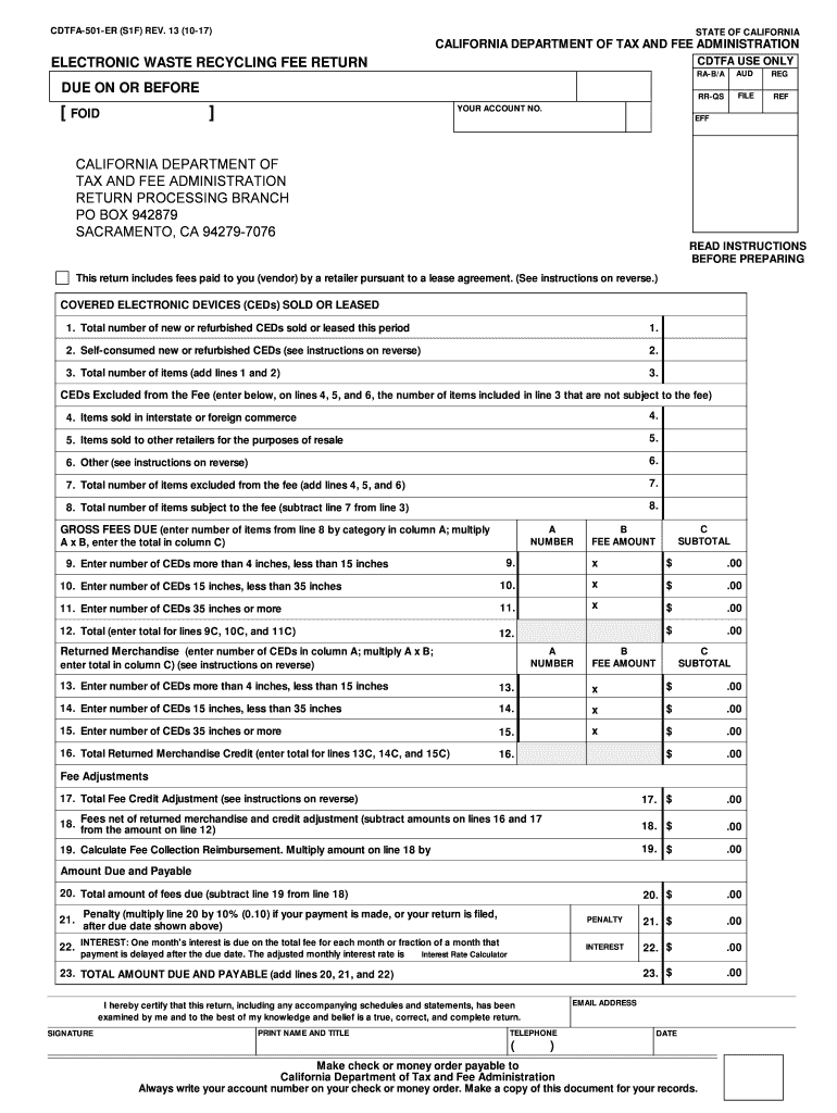 California electronic waste recycling fee return Fill out & sign