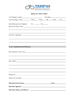 medical visit Doc Template | pdfFiller