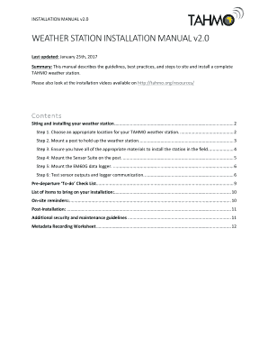 Fillable Online WEATHER STATION INSTALLATION MANUAL v2 Fax Email Print
