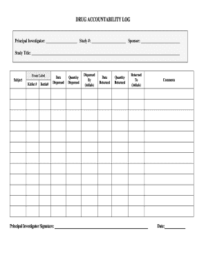 Accountability Log - Fill Online, Printable, Fillable, Blank | pdfFiller