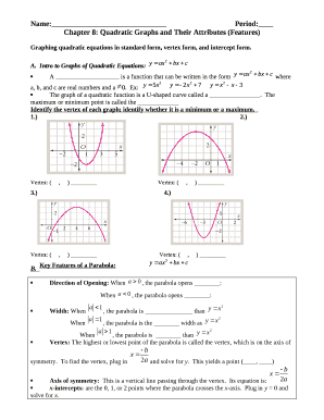 chapter 8 graphing quadratic functions answer key Doc Template | pdfFiller