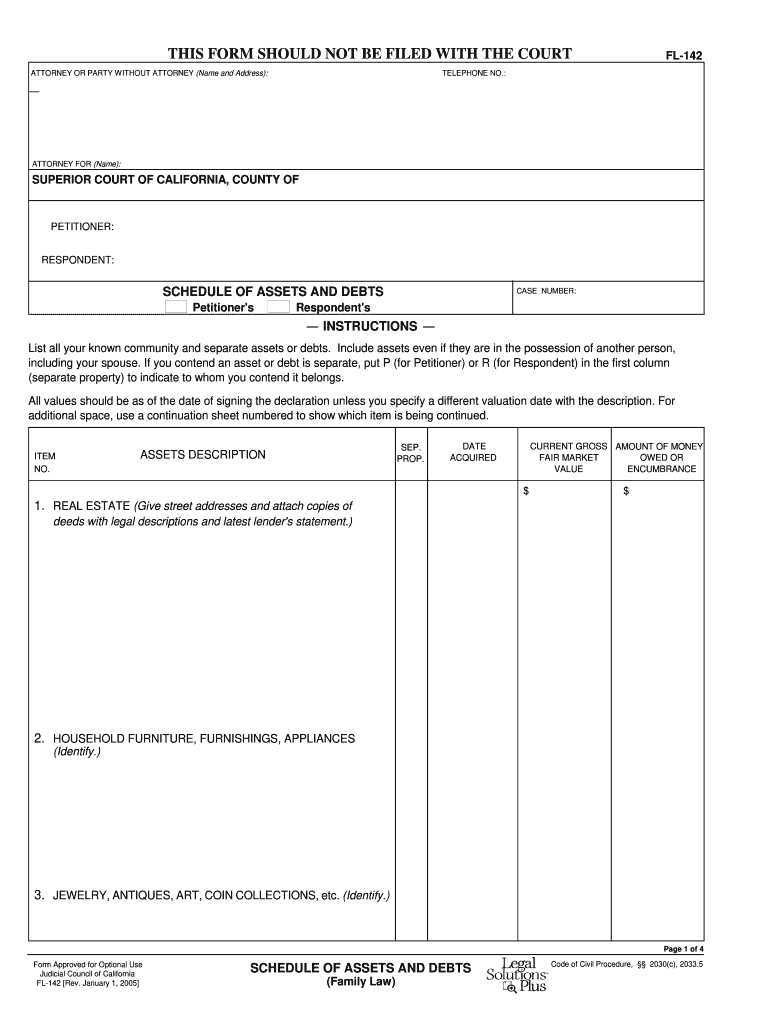 Schedule of assets template Fill out & sign online DocHub