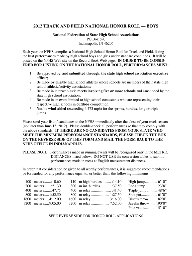 Fillable Online uiltexas 2012 boys track honor roll form uiltexas Fax