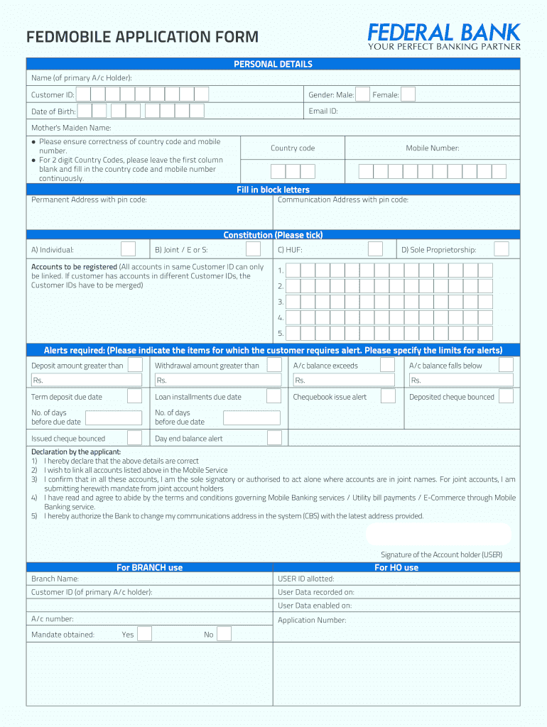 Federal Bank Referral Code Fill Online, Printable, Fillable, Blank