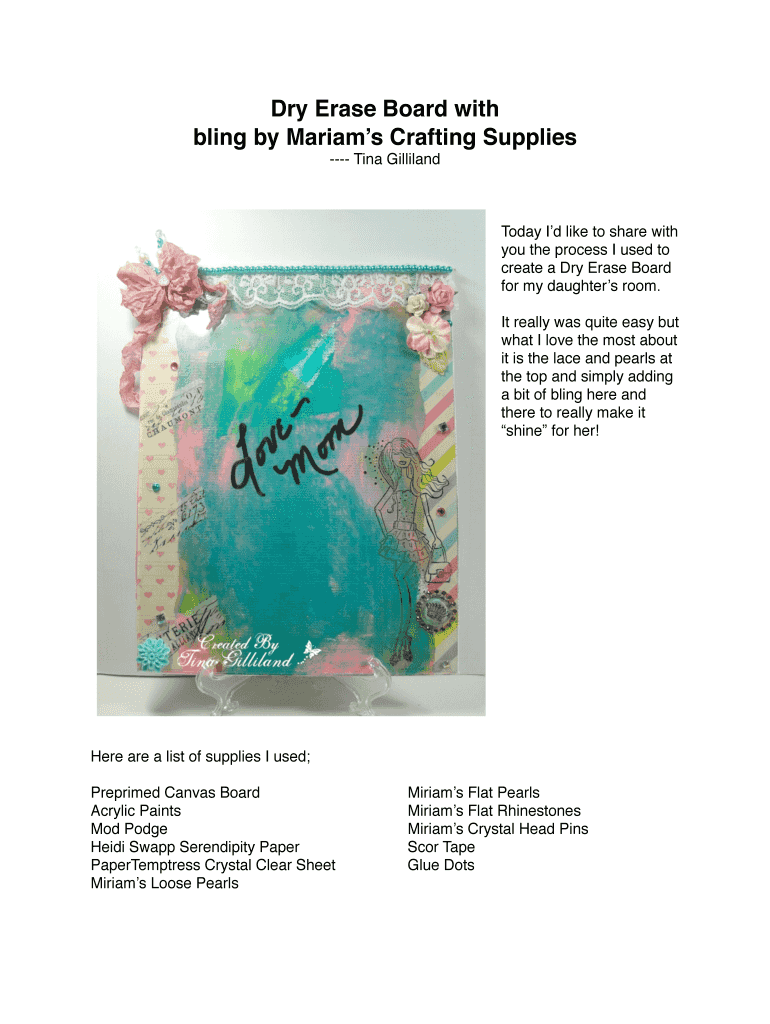 Fillable Online Dry Erase Board with Fax Email Print pdfFiller