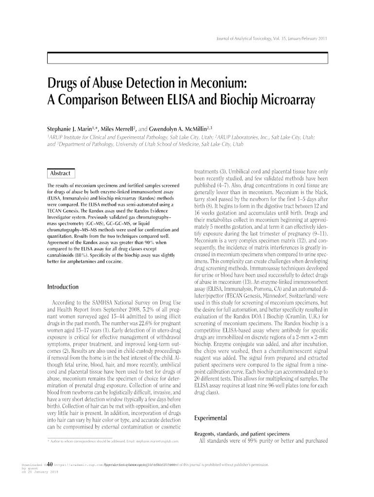 Fillable Online Drugs of Abuse Detection in Meconium Fax Email Print