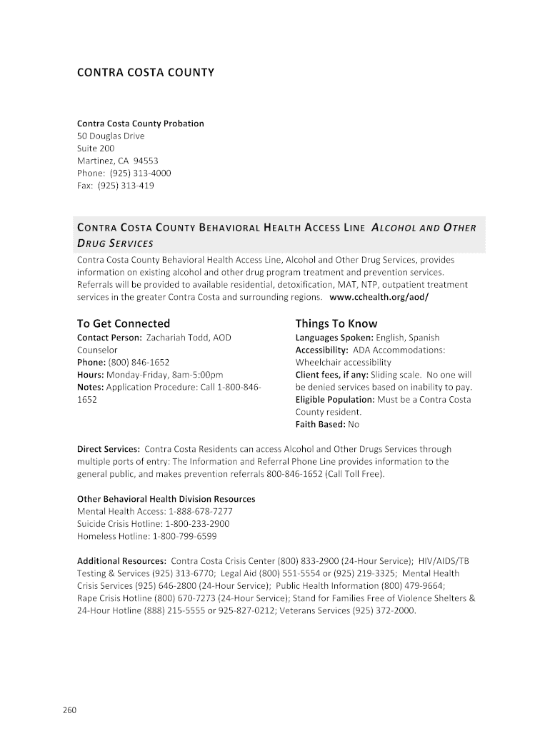 Fillable Online Contra Costa County Probation Fax Email Print pdfFiller