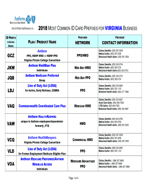 Anthem Prefix List 2023 Virginia Anthem Prefix List 2022 Virginia - Favorite List 2022