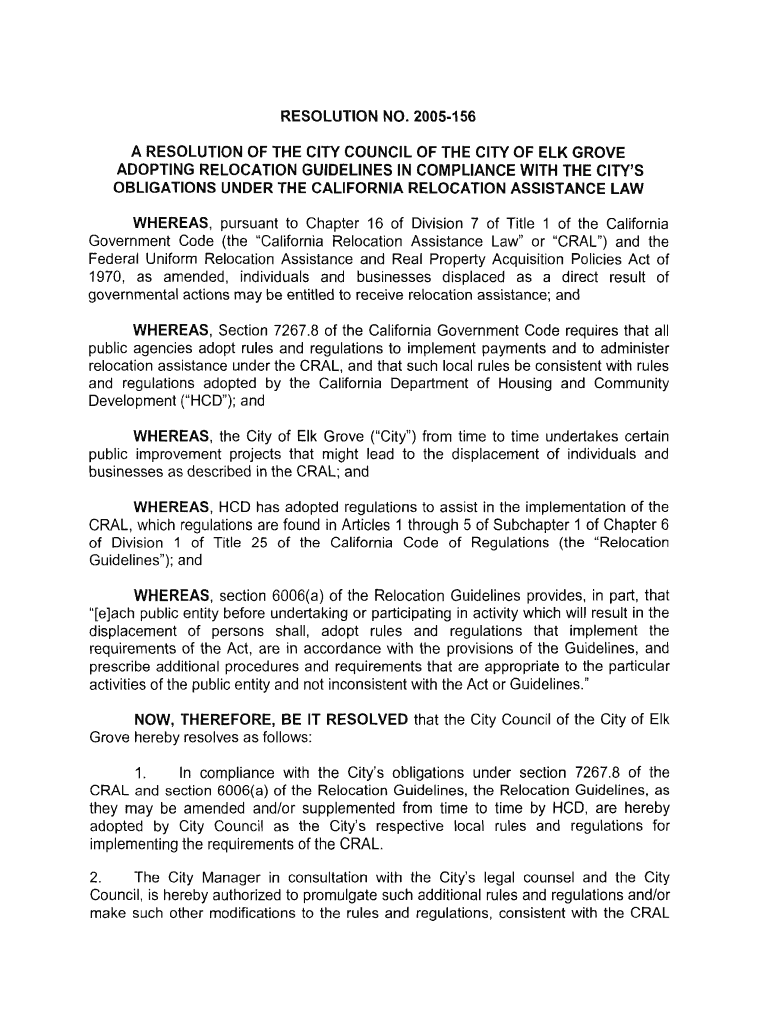 Fillable Online ADOPTING RELOCATION GUIDELINES IN COMPLIANCE WITH THE