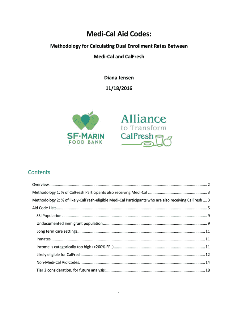 Fillable Online MediCal Aid Codes Fax Email Print pdfFiller