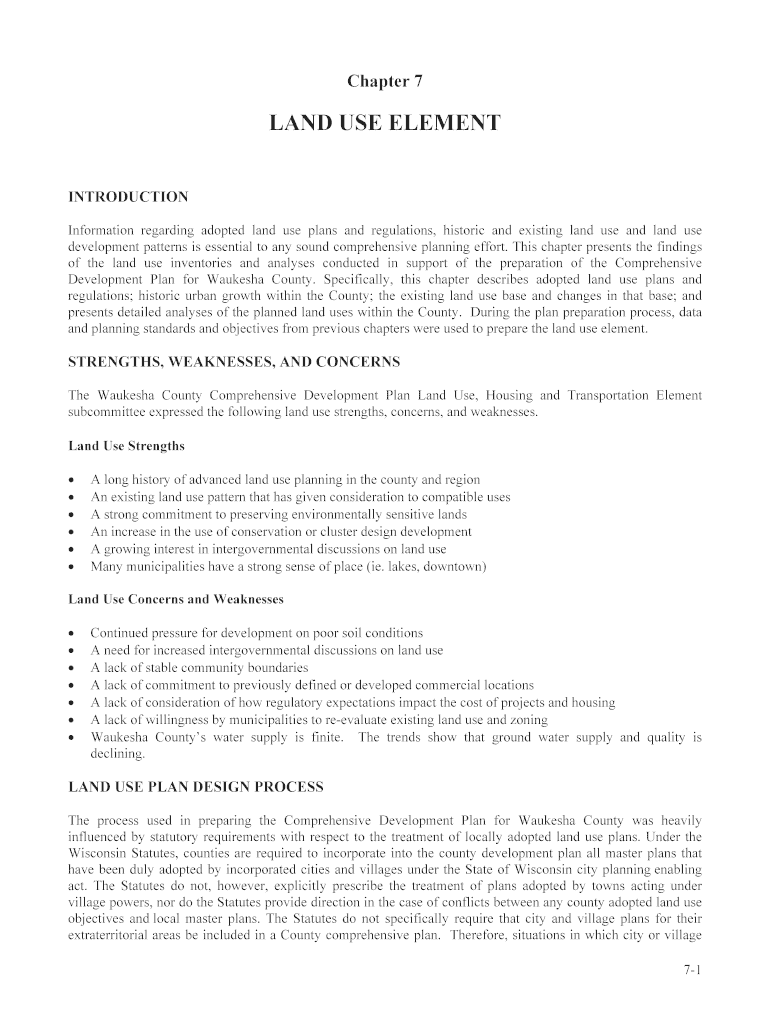 Fillable Online Information regarding adopted land use plans and