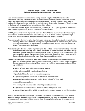 Fillable Online Confidentiality Agreement - Cascade Heights Public