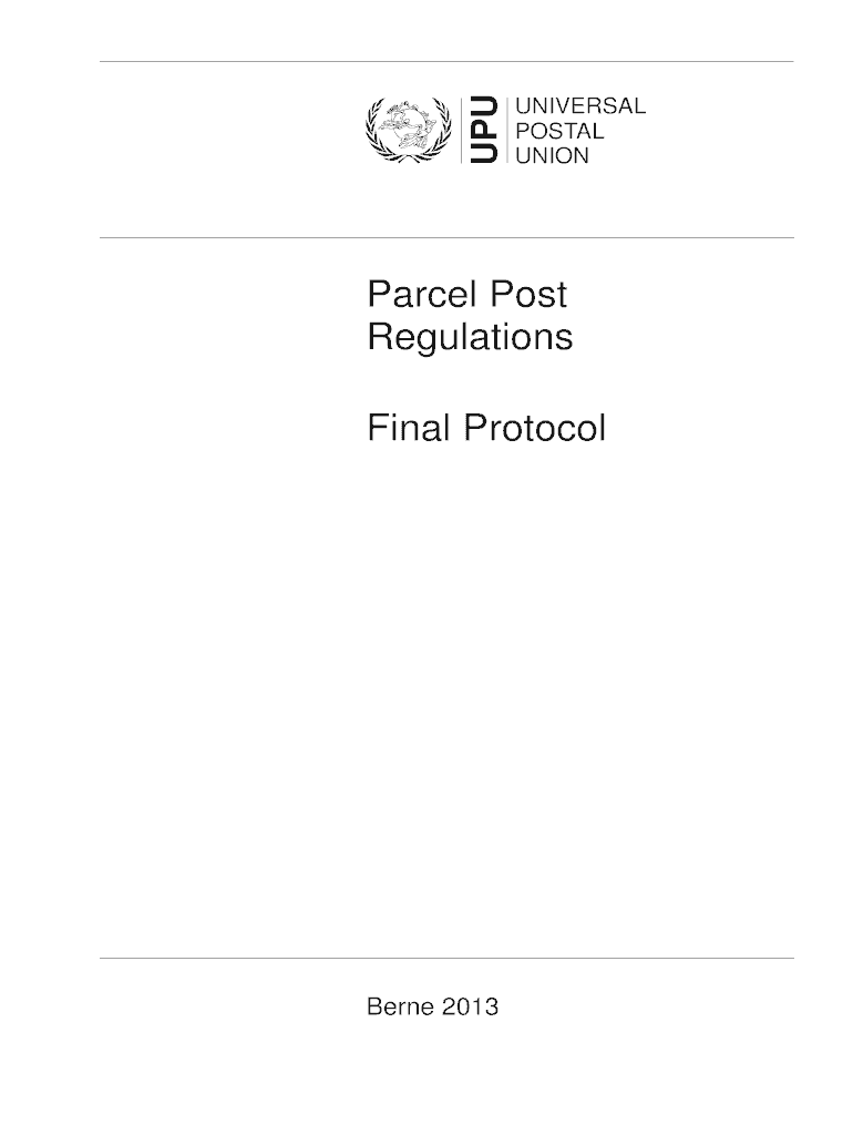 Fillable Online rrt Parcel Post Regulations Final Protocol Fax Email